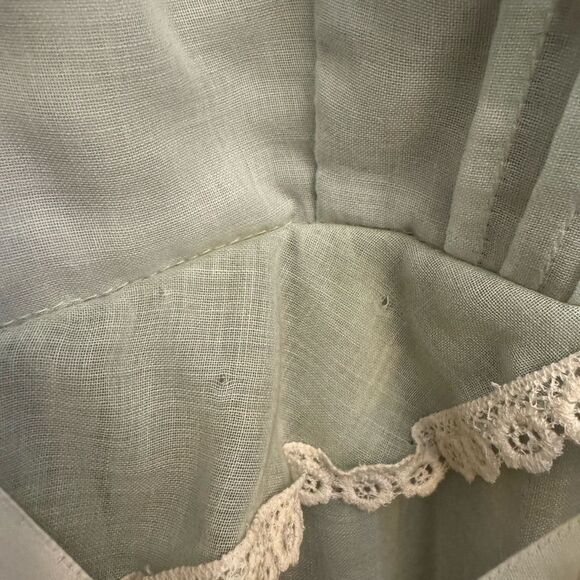 Vintage Size Small Baby Blue Lace Tiered Tie Strap Coquette Prairie Maxi Dress - Picture 14 of 14